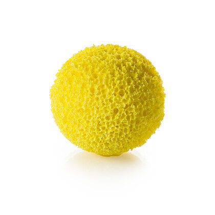 Sponge rubber ball for special hydraulic conditions